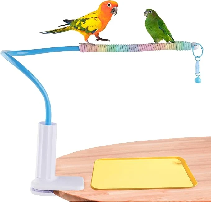 Convenient Bird Perch Stand Bendable Desktop Parrot Training Stand Fine