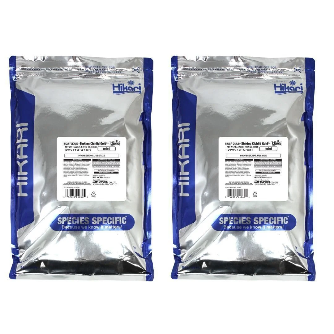 Clean Hikari Sinking Cichlid Gold Pellets for Pets – 2 Pack Mini 4.4 lb Total Convenient