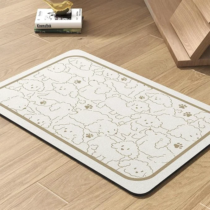 Trusted Pet Feeding Mat-Absorbent Dog Mat for Food and Water Bowl-No Stains Quick Dry Water Dispenser Mat-Dog Accessories Pet Supplies-Bowl for Messy Drinkers（FRAMEDOGS 23 x34 About ThisOverview Quality