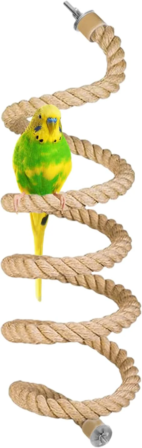 Sustainable Bird Rope Perch for Parrots Bird Cage Climbing Rope Toys Accessories Bendable Detailed