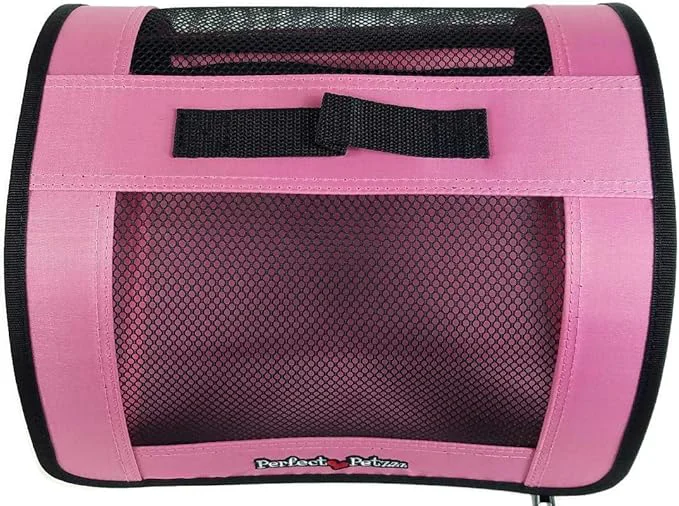 Convenient Tote for Lifelike Stuffed Interactive Pet Dogs and Cats Nylon and Mesh Toy Carrier for Pet Animals Zippered Carrying Case Accessory Pink About ThisOverview Natural