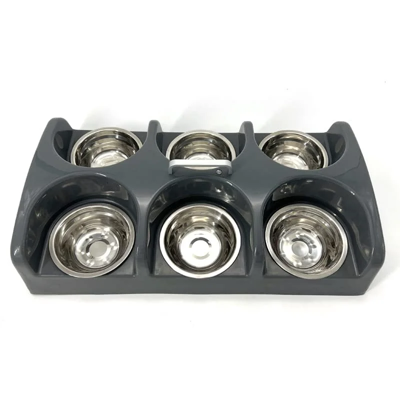 Solid STKBES Puppy Feeding System – 6-Puppy Multi-Bowl Station for Small Dogs Modern