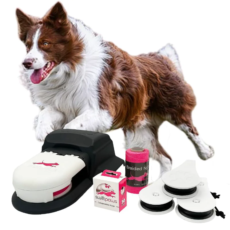 Proven SwiftPaws Home – Interactive Dog Chase Toy with Flag Lure Course Optimized