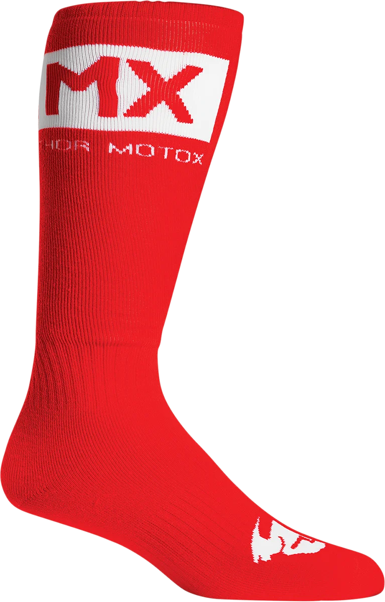 Practical THOR MX Solid Socks - Red White - Size 6-9 3431-0673 Minimalist