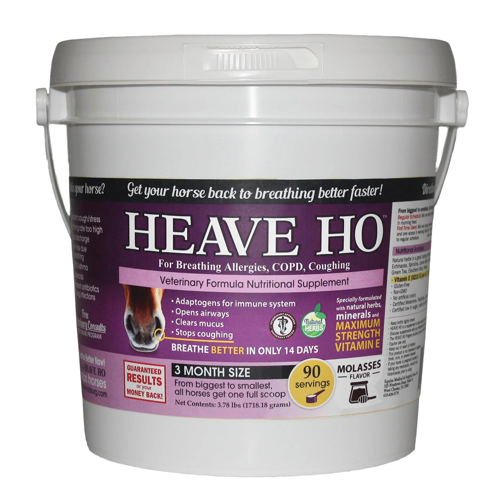 Official Heave Ho Molasses 90 Servings – Equine Breathing Support Artisan