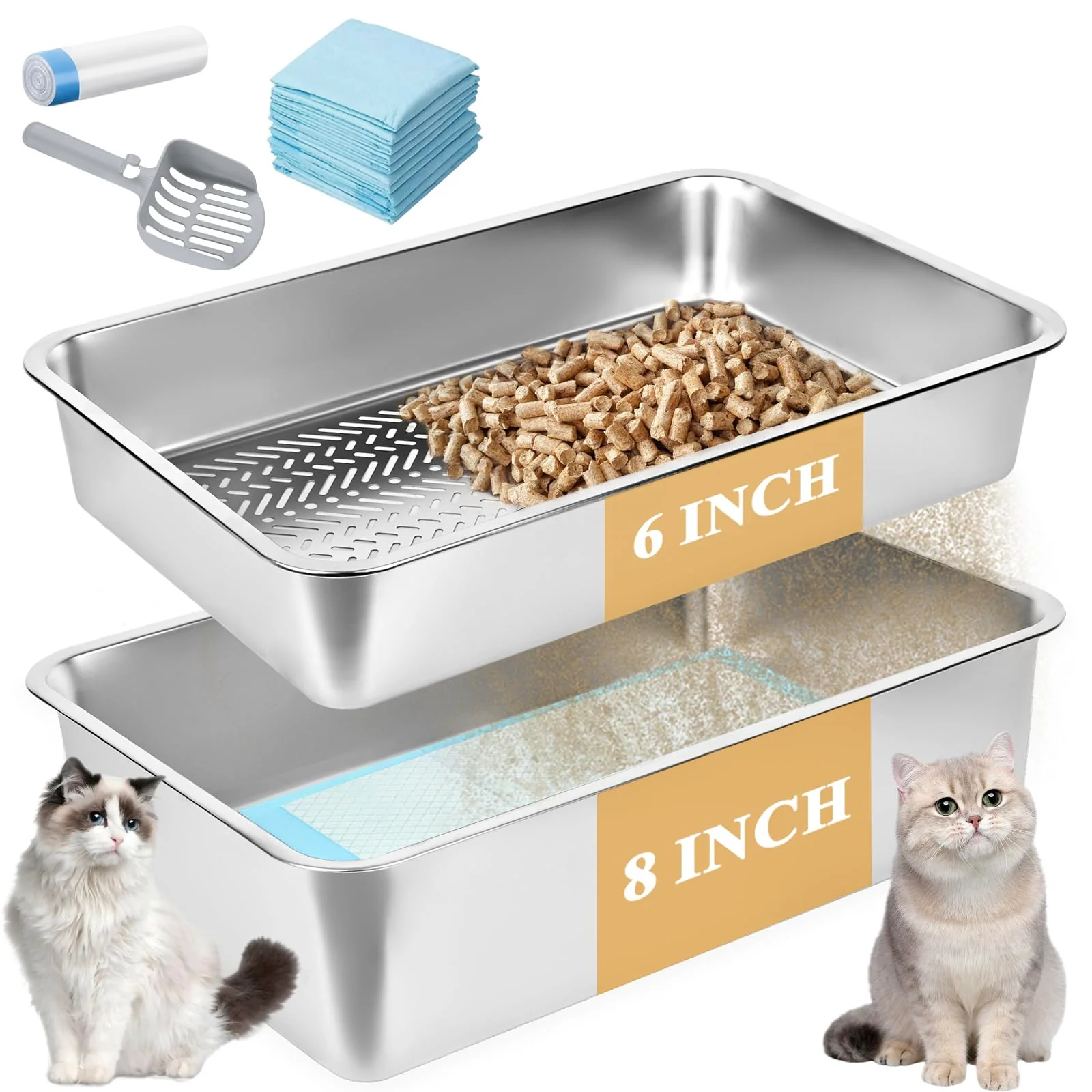 Carefully Designed Homegroove XXL Stainless Steel Sifting Litter Box for Pine Pellets Fashionable