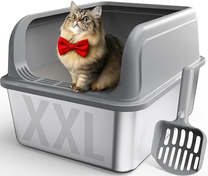 Artisan Stainless Steel Cat Litter Box Metal Litter Box Detailed