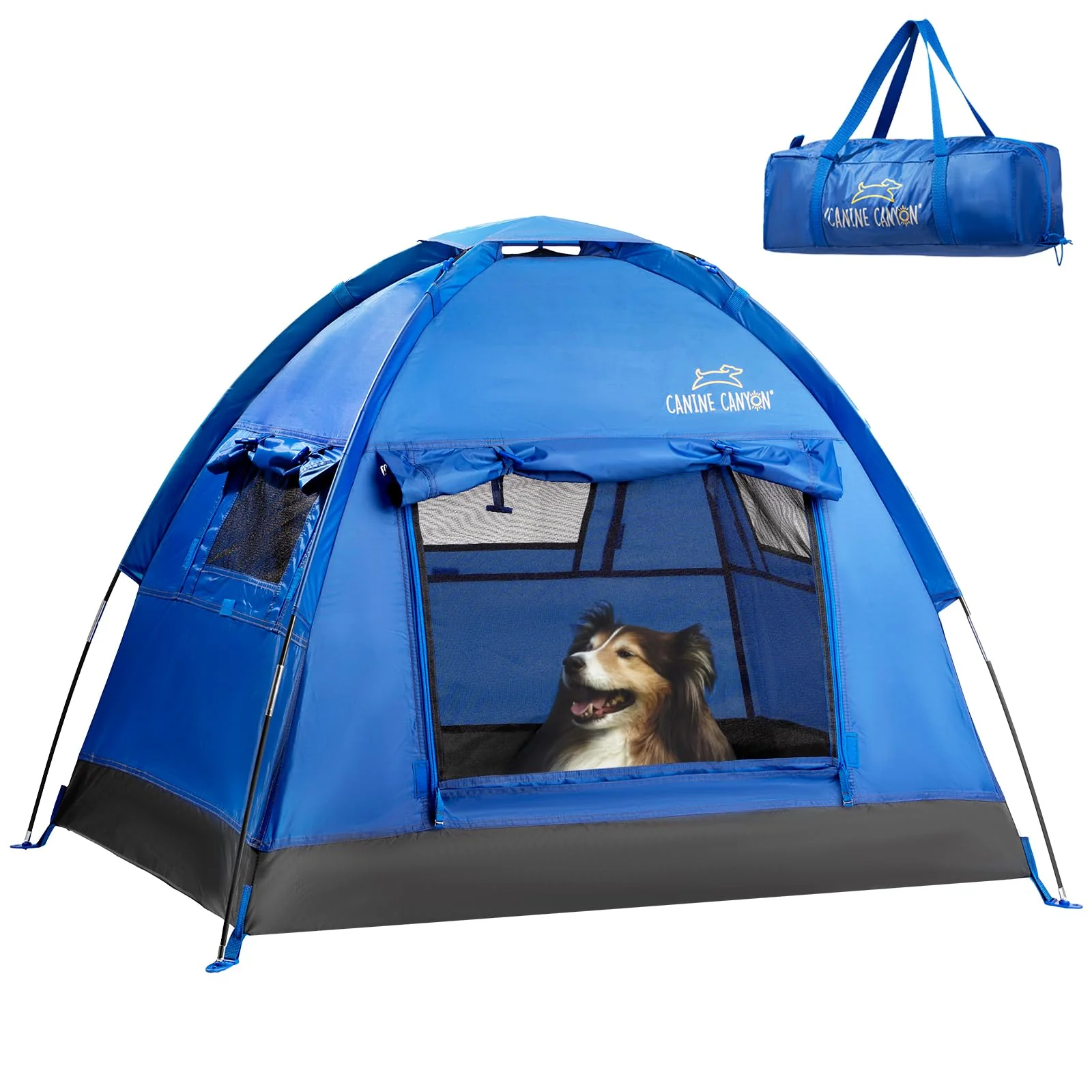 Natural CANINE CANYON Luna Portable Dog Tent – Indoor Outdoor Camping Shelter for Pets Refined