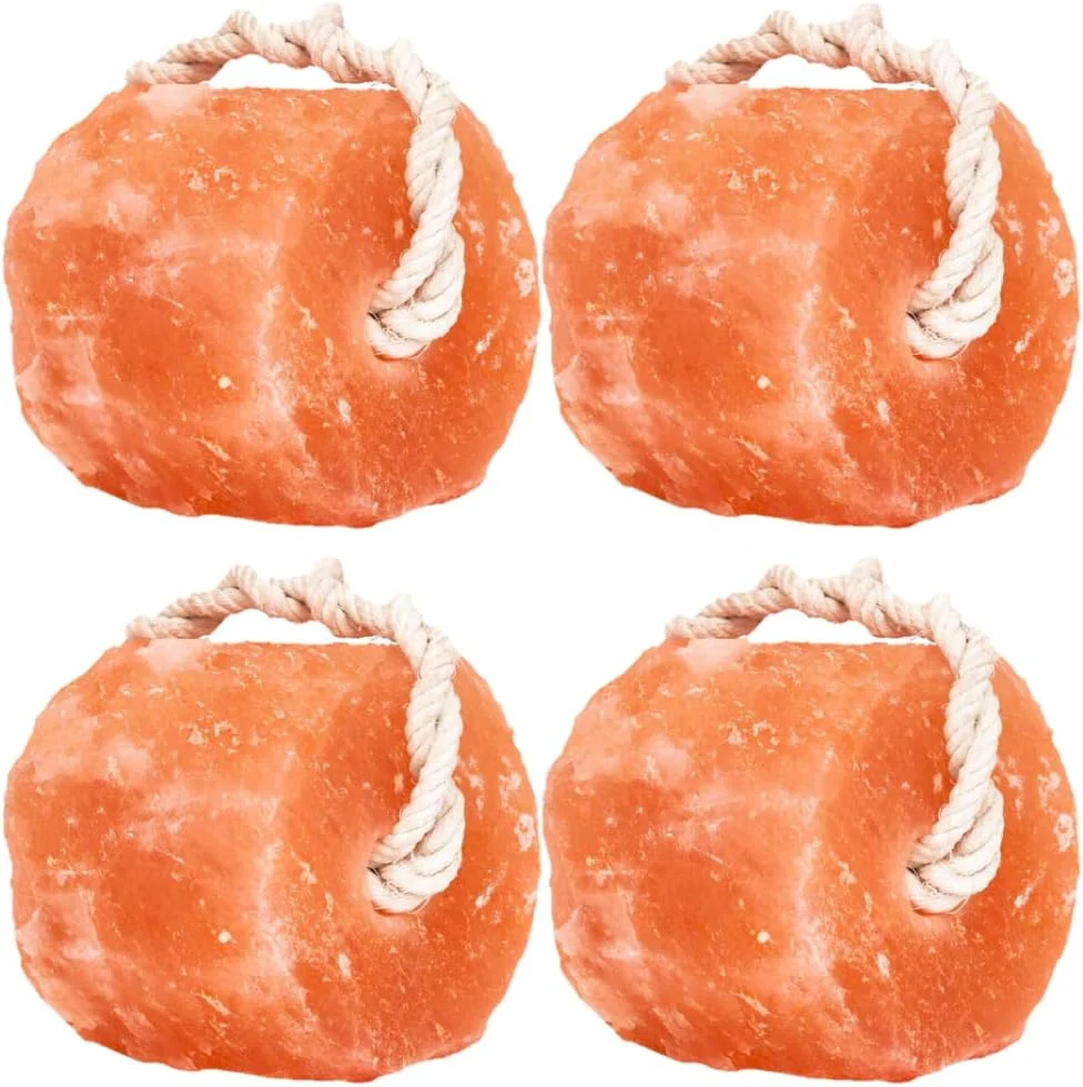 Exclusive Himalayan Mineral Salt Block on Rope Pack of 4 3lbs each Healthy