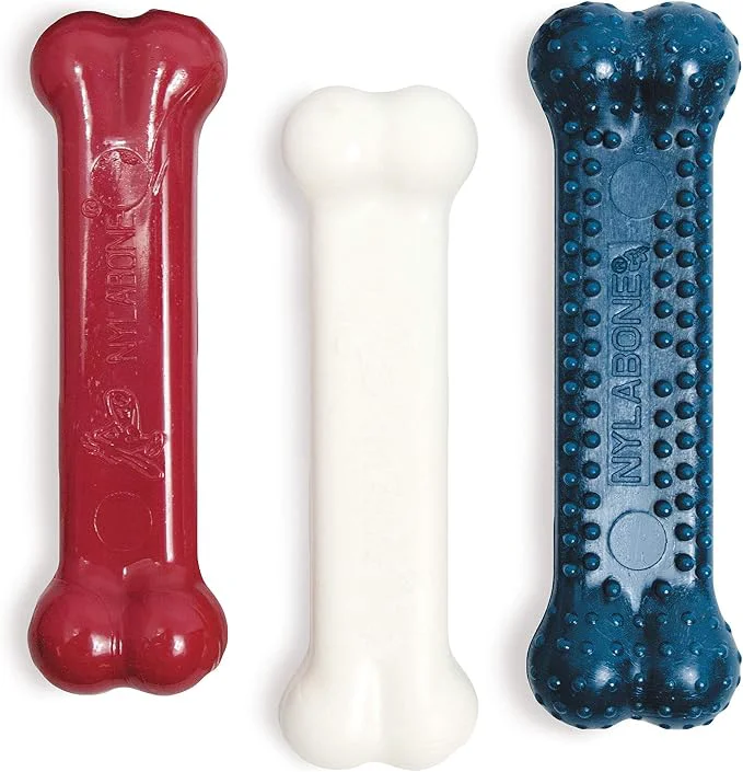 Durable Nylabone Bone Power Chew Toy Value Pack Artisan