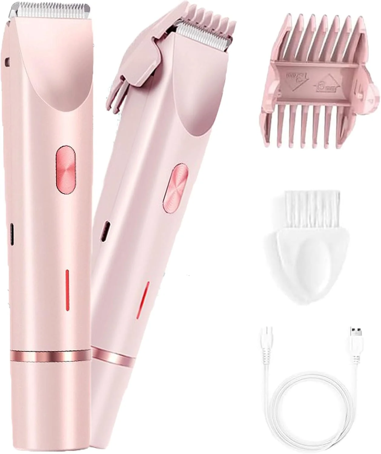 Dependable Bikini Trimmer for Women 2025 Upgrade Dual Head Shaver Women Ceramic Blades 2-in-1 Women's Body Shaver Electric Razor 90min Cordless Runtime Waterproof Travel Grooming Kit Pink Artisan