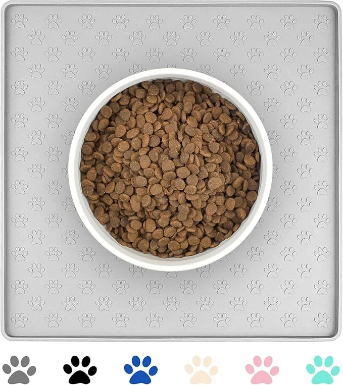 Trendy Ptlom Dog Food Mat Anti-Slip Bowl Mats Fast