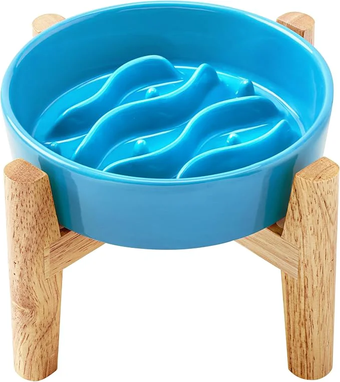 Verified Ceramic Slow Feeder Dog Bowls d 0.6 Cup Dog Slow Feeder for Small Dogs Puzzle Maze Bowl 14oz 6in Baby BlueAbout ThisOverview Advanced