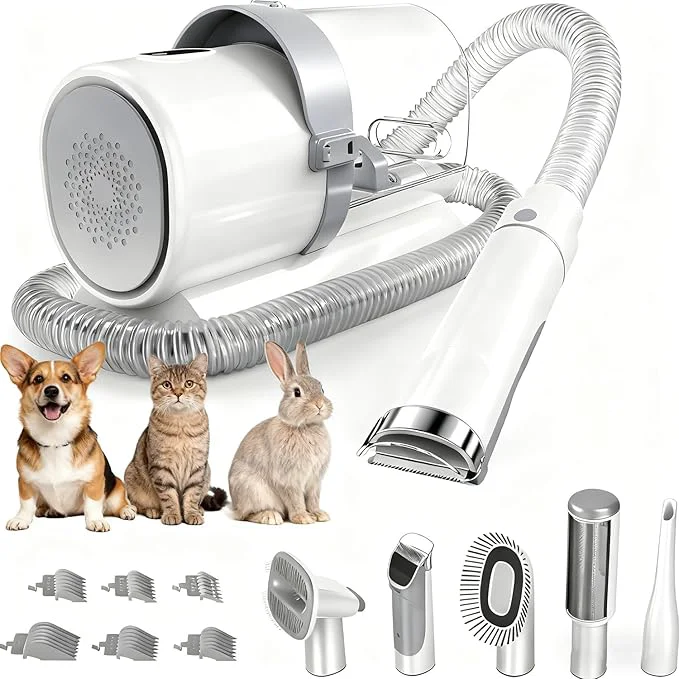 Unique Simple Deluxe Pet Vacuum for Shedding Grooming Kit with Hair Clippers Shedding Brush 10000Pa Strong Pet Vacuum Grooming Kit for Dogs Cats with 2.5L Dust Cup Low Noise 3 Levels 5 Grooming ToolsAbout ThisOverview Secure
