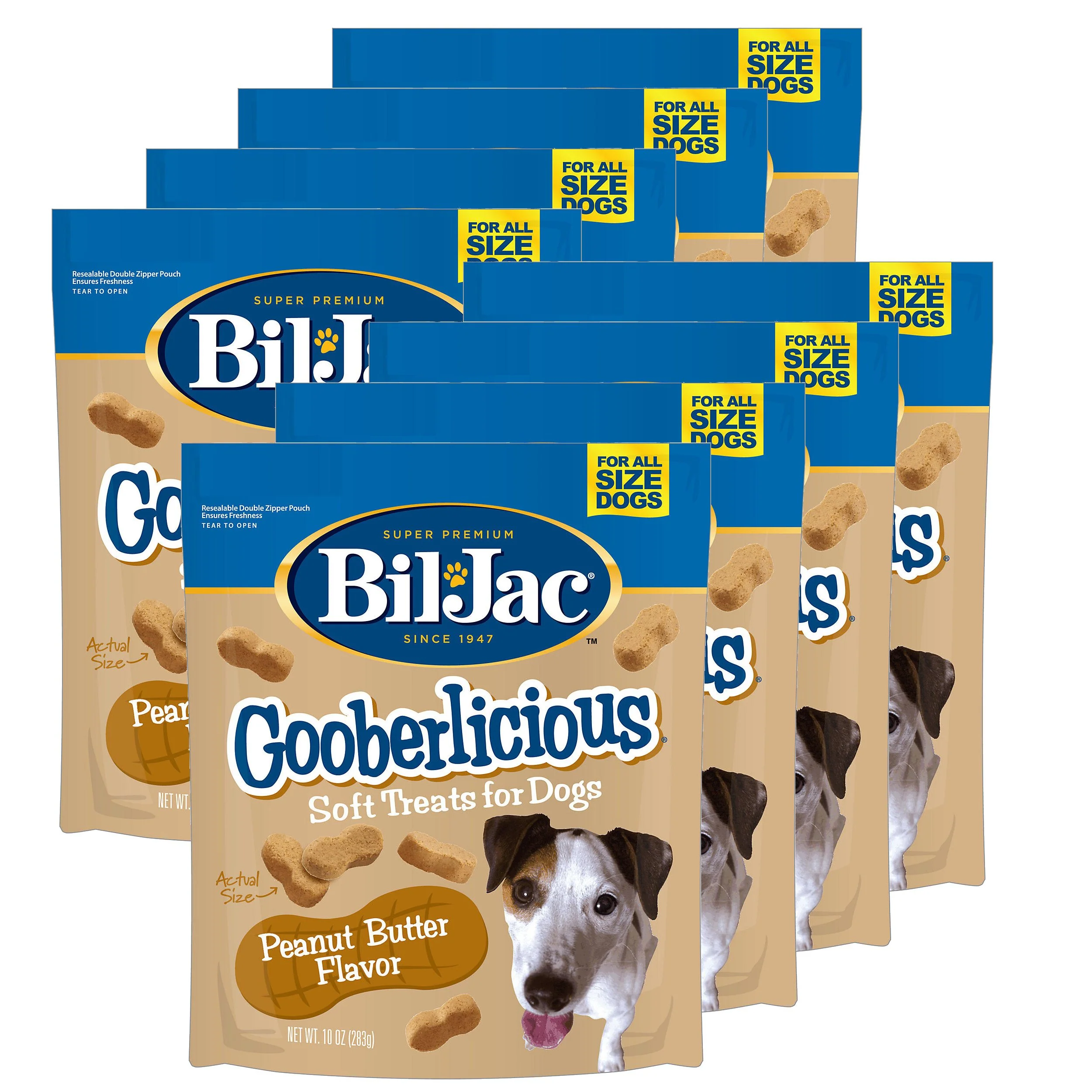 Consistent Bil-Jac Gooberlicious Peanut Butter Dog Treats 8 Pack 10 oz Training Rewards Artisan