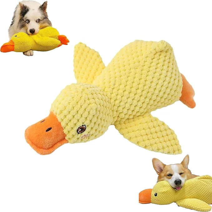 Detailed Calming Duck Toy for Dogs The Dog Calming Duck Dogs' Emotional Support Ducks Yellow Stuffed Ducks Dog Chew Toys Interactive Toys for Chewers Yellow About This Soft
