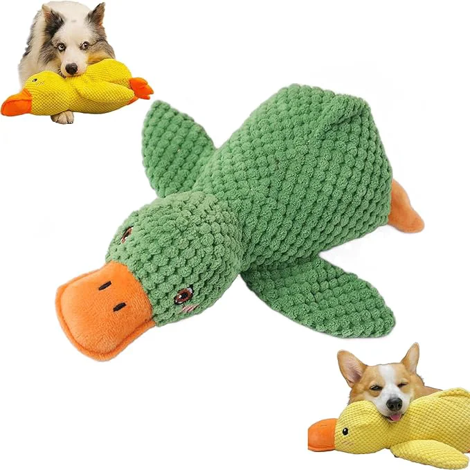Flexible Calming Duck Toy for Dogs The Dog Calming Duck Dogs' Emotional Support Ducks Yellow Stuffed Ducks Dog Chew Toys Interactive Toys for Chewers Green About This High-Quality