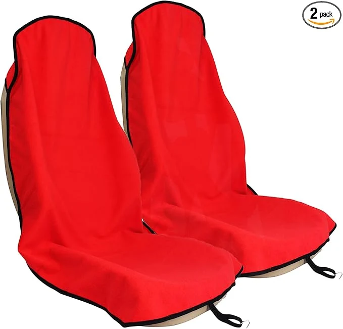 Casual Car Seat Cover Protector Front Seats for Gym Workout Running Swimming Beach and Hiking Waterproof Sweat Towel Bucket Seat Covers for Cars SUV Trucks Red 2Pcs About ThisOverview Sustainable