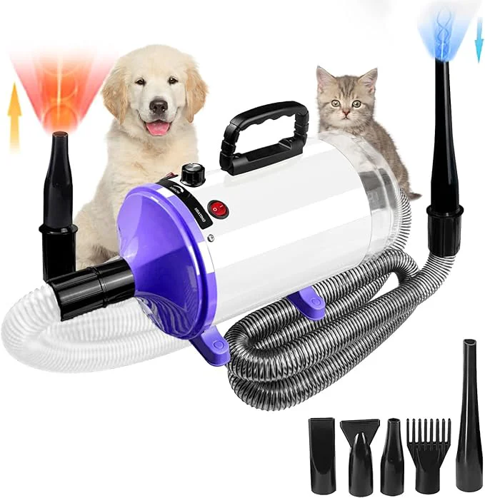 Advanced Dog Vacuum Dryer for Shedding Grooming 5.2HP 3800W Dog Grooming Kit Adjustable Speed and Temperature with 5 NozzlesAbout ThisOverview Environmentally Friendly