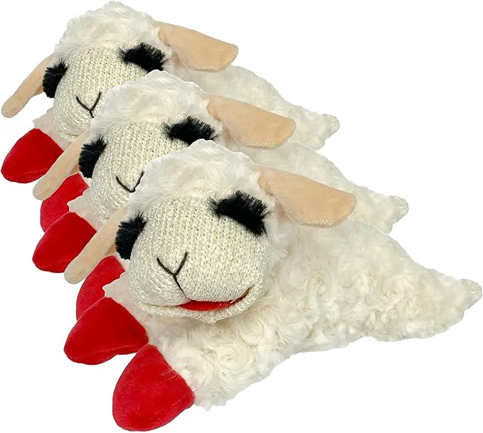 Versatile Multipet Lamb Chop Dog Plush Toy - Squeaky Toy for Small Medium Dogs - Extra Soft Plush - Stuffed Animal for Cuddling Playing 10 Cream 5 Squeakers Pack of 3 About This Smooth