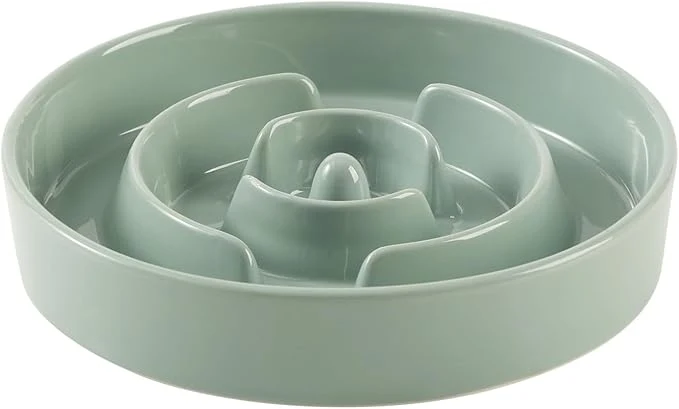 Trusted Ceramic 1.2 Cup Slow Feeder Dog Bowl for Medium and Small Breed 7.3inch Puzzle Dog Food Dish Anti-Gulping Stop Bloat Preventing Choking Single Bowl-Light Green About ThisOverview Refined