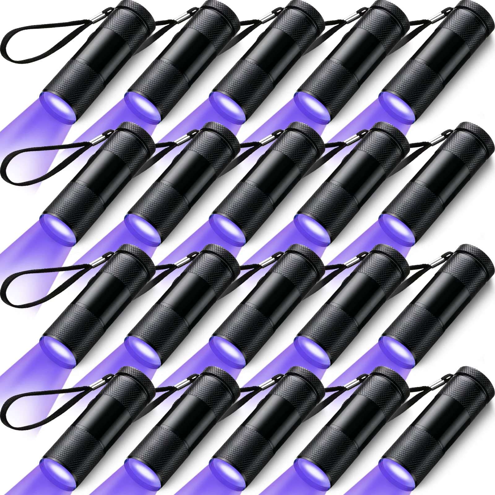 Practical Hortsun Blacklight Flashlights 395nm – 20-Pack Mini UV Lights for Stains Pure