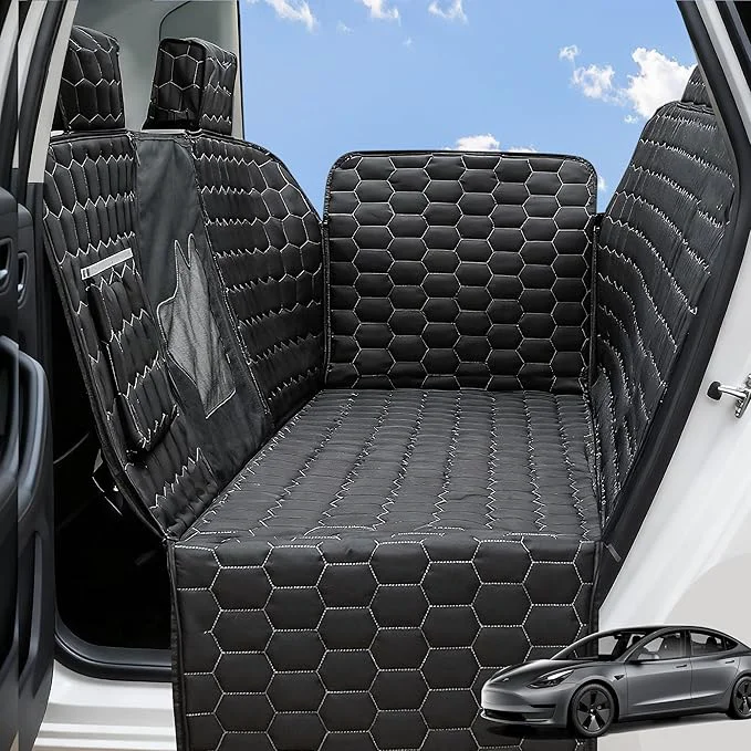 Smooth Dog Seat Covers for Tesla Model Y Dog Hammock for Tesla with Side Flap Stylish