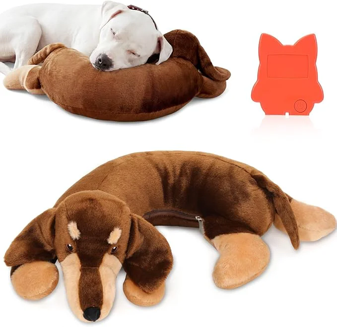 Secure Soulchen Heartbeat Toy for Dog Anxiety Relief Stuffed Animal Comfort Toy for Puppies Sleep Aid Plush for Crate Kennel Training Cuddly Companion Helps Calm Separation Stress Dachshund About This Organic