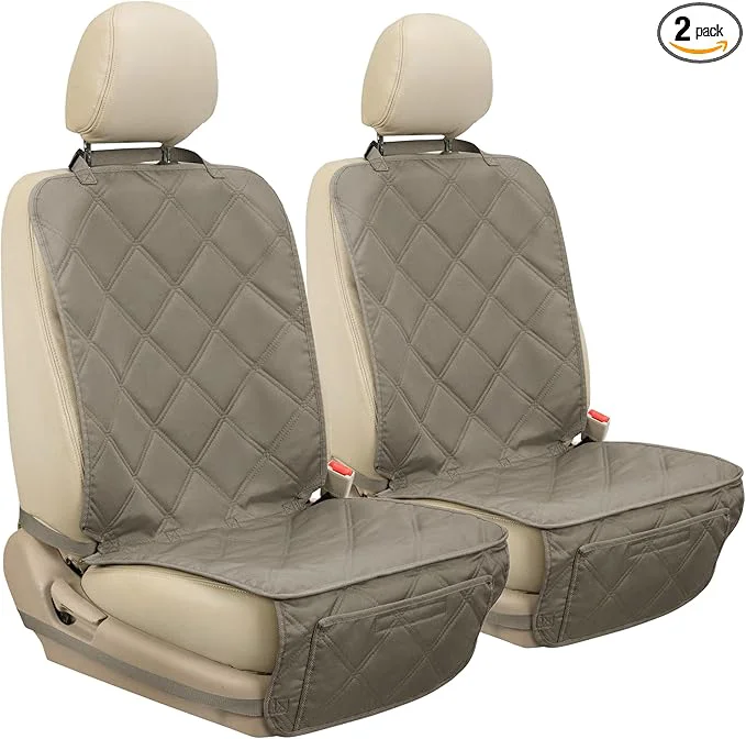 Breathable YESYEES Dog Front Seat Covers for Cars 2 Pack Waterproof Bucket Seat Covers for Dogs with 4 Nonslip Straps Long-Lasting Pet Car Seat Protector Universal Fit for Cars Trucks and SU Khaki About ThisOverview Specialty