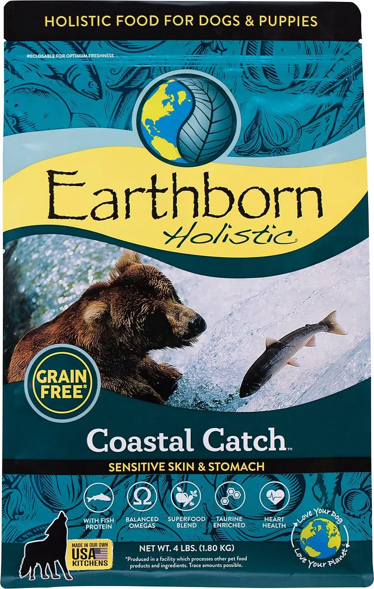 Safe Earthborn Coastal Catch Dry Dog Food 4 lb – High-Protein Grain- Potato- Convenient