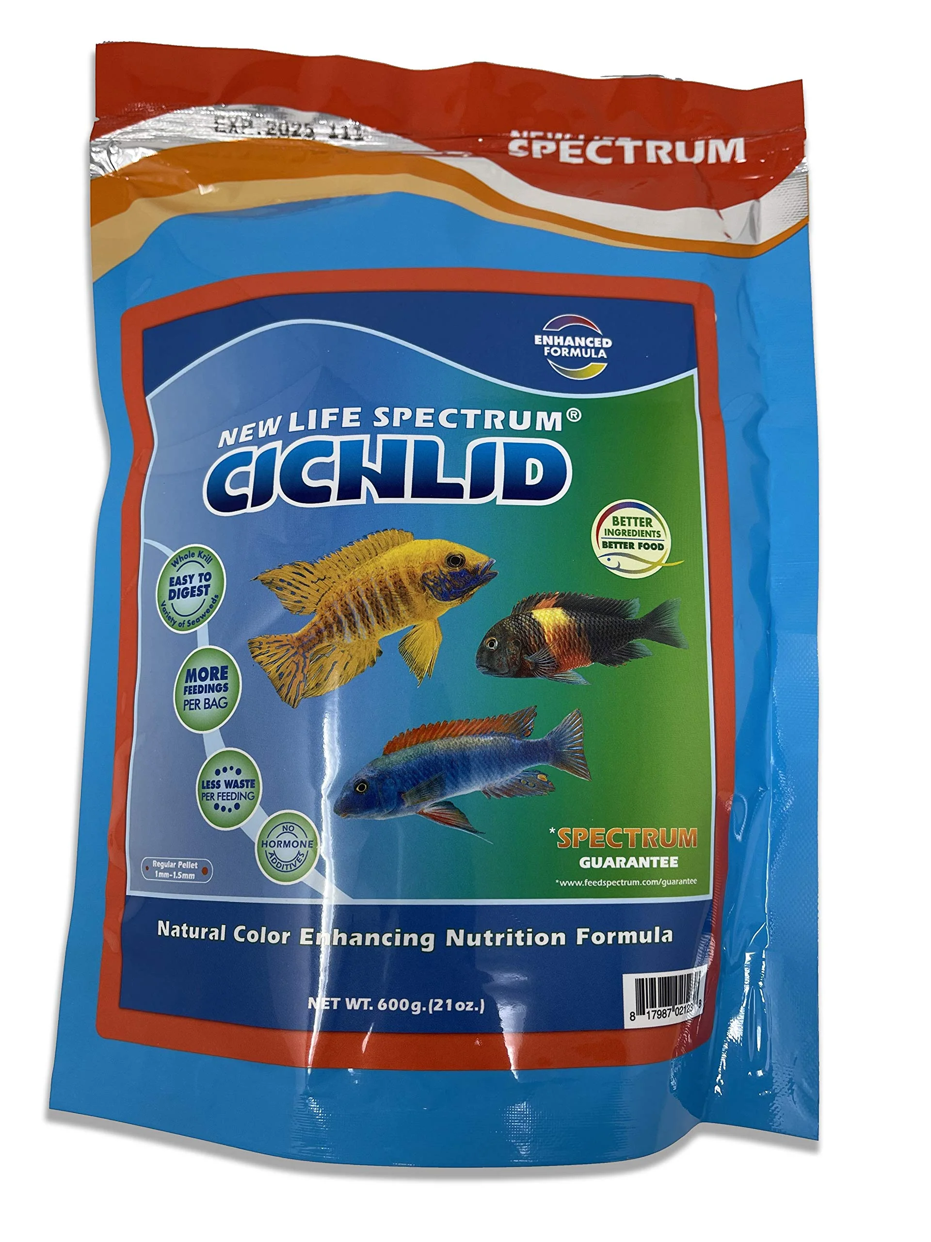 Verified New Life Spectrum Naturox Series Cichlid Formula Supplement – 600g Bag Made in USA Eco-Friendly