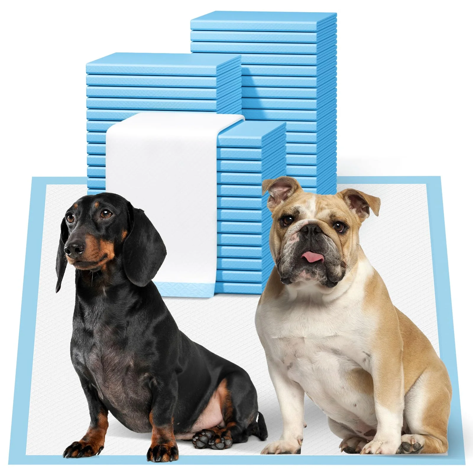 Sustainable Bulubaky 150 Pack Puppy Pads 23x23 — 6-Layer Leak-Proof Quick-Dry Potty Training Pads Easy-to-Use