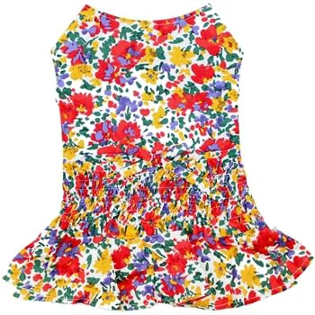 Expertly Made Parisian Pet Floral Printed Summer Dress Enhanced