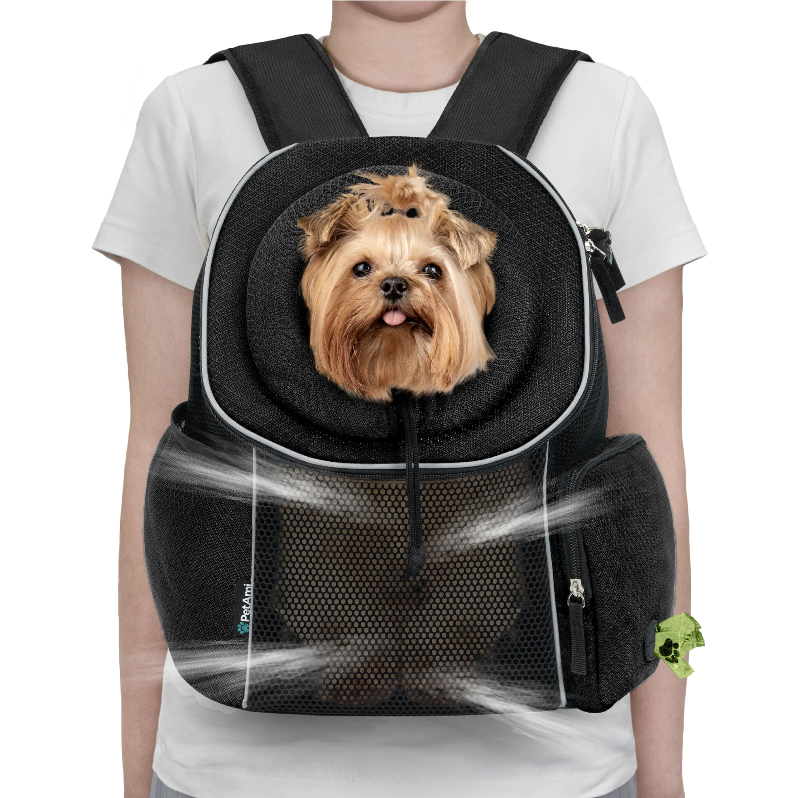 Original PetAmi Dog Front Carrier Backpack — Ventilated Front-Facing Carrier Up to 14 lbs Modern