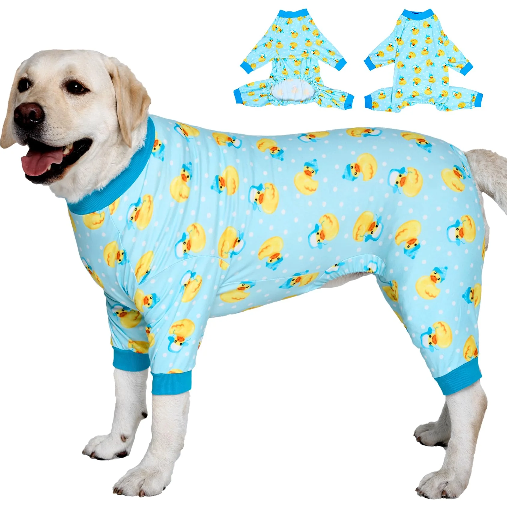Consistent LovinPet Big Dog Recovery Shirt Anxiety Pajamas - Lightweight Knit Rubber Ducks Print 3XL Recyclable