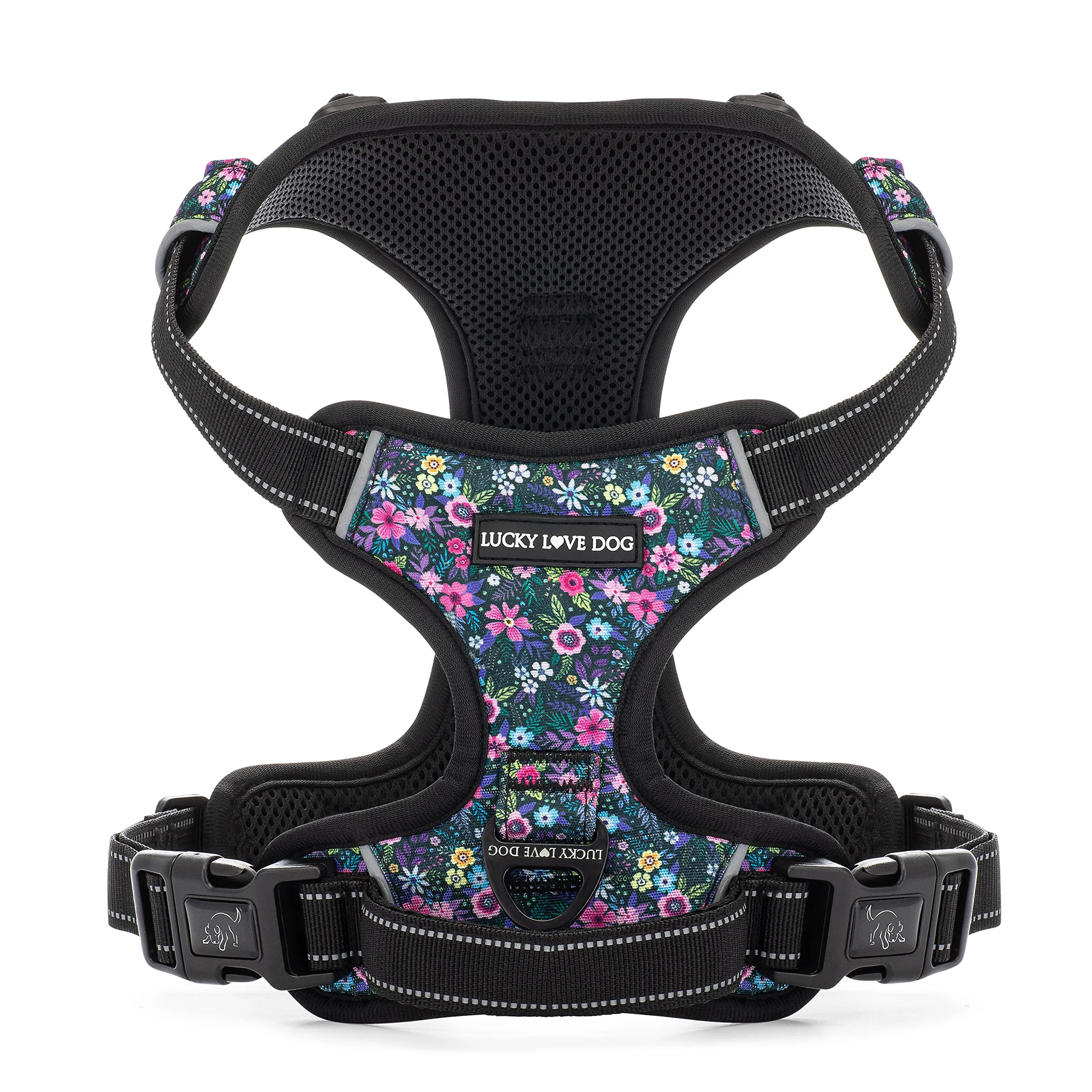 Prestigious Lucky Love Dog No Pull Harness – Adjustable Easy Walker for Small to Large Dogs Primrose Pattern Small Certified