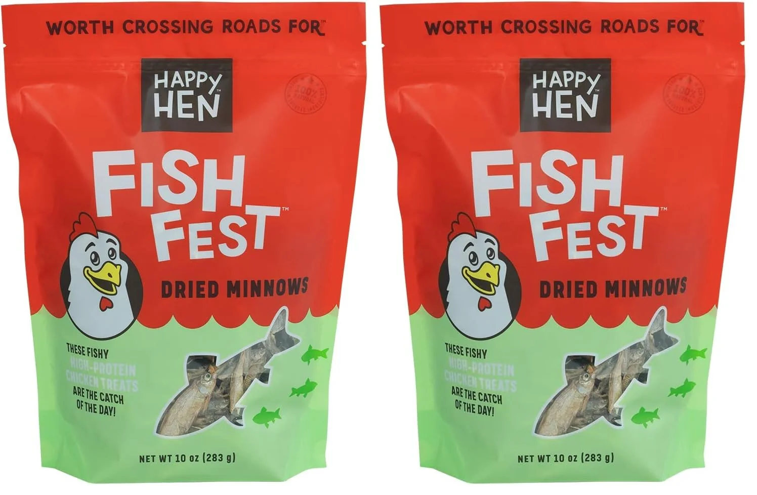 Long-Lasting Happy Hen Treats Fish Fest Pack of 2 – Dried Minnows for Chickens High-Quality