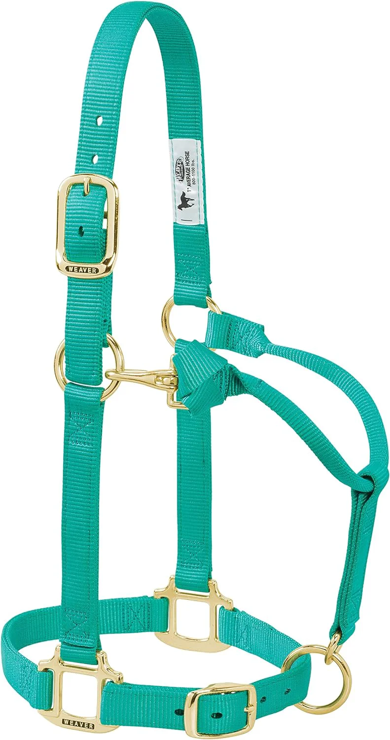 Verified Weaver Leather Adjustable Nylon Horse Halter Green