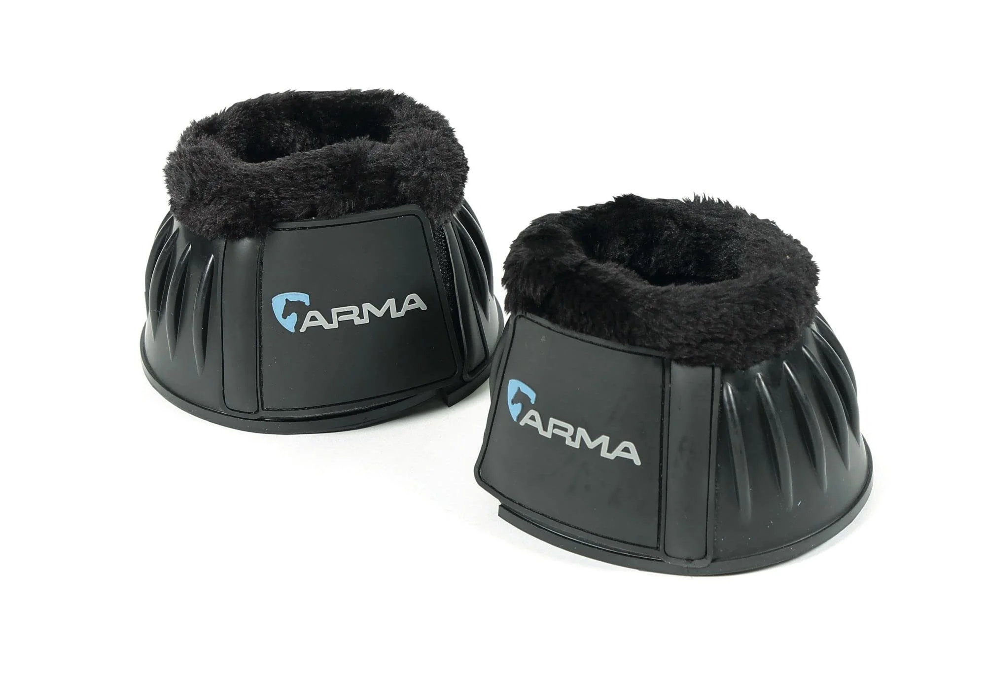 Selected Shires ARMA Fleece Trim Bell Boot Black Full – Protective Front Hoof Boot Stylish