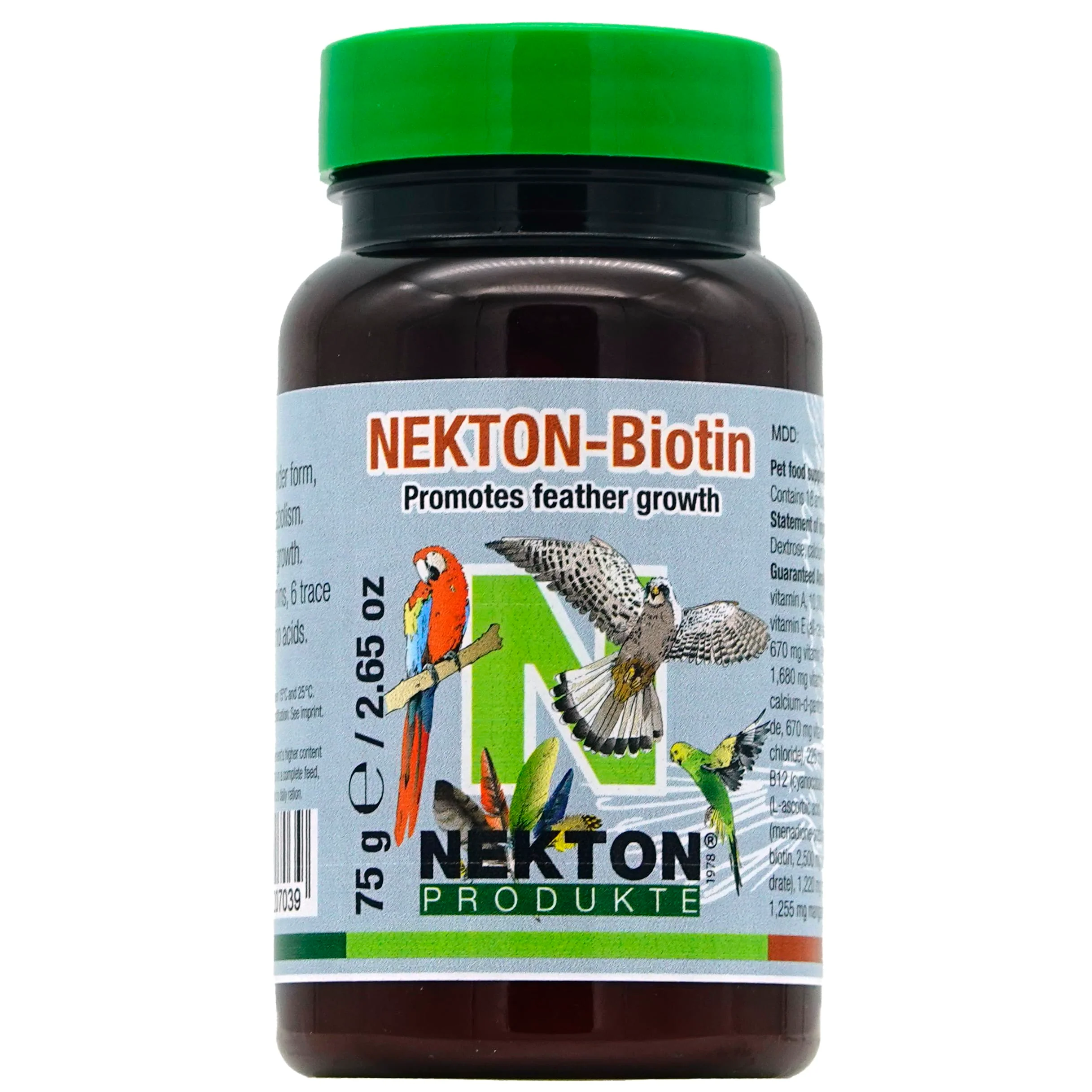 Clean Nekton Biotin for Bird Feathering – 75g White Feather Growth Support Carefully Designed