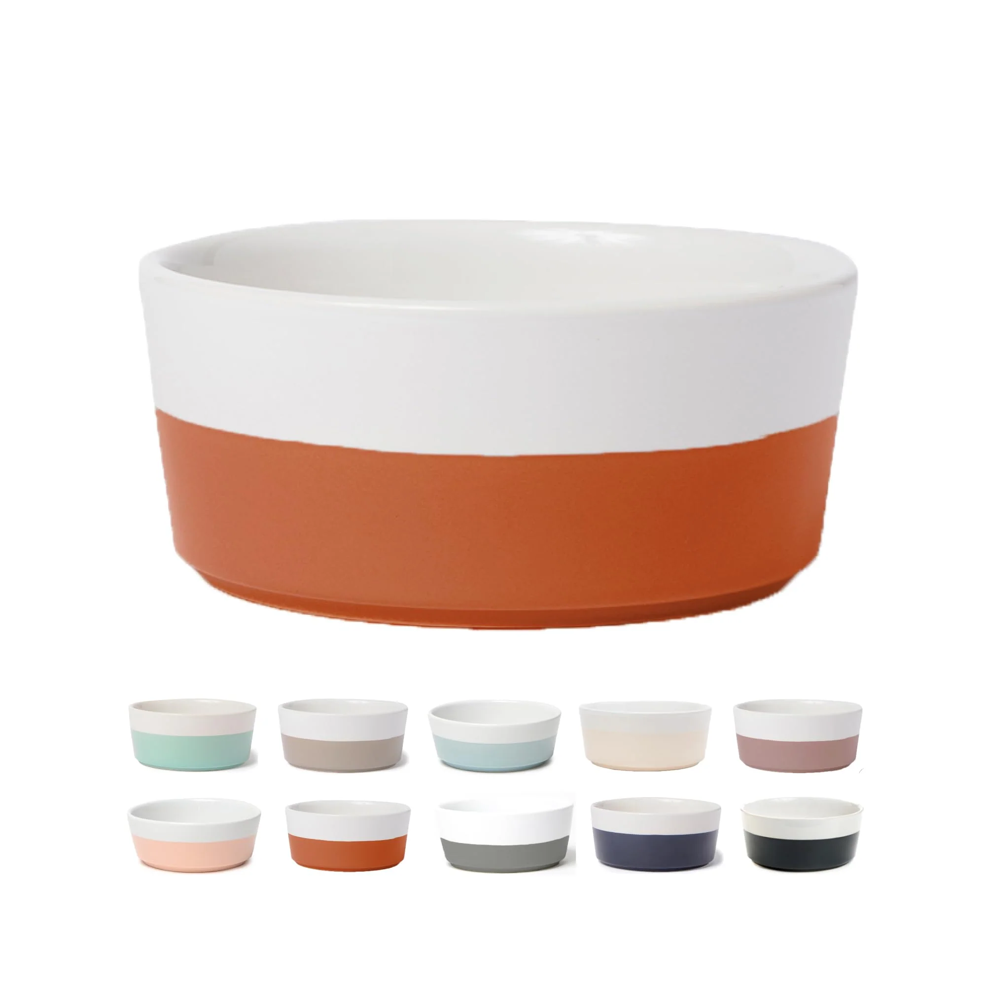 Elite Waggo Dipper Large Terracotta Ceramic Dog Bowl Heavyweight Durable Stoneware for Food or Water Consistent