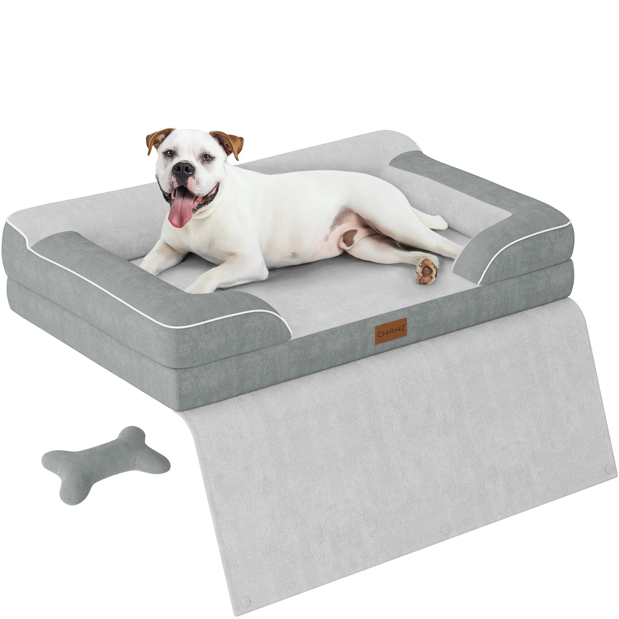 Advanced CWAWZ Large Dog Bed with Orthopedic Foam Cooling Gel and Waterproof Cover 36-Inch Dutch Velvet Flexible