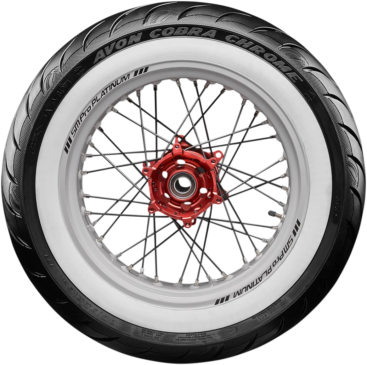 Enhanced AVON Tire - Cobra Chrome AV92 - Rear - 170 80B15 - Wide Whitewall - 83H 638152 Traditional