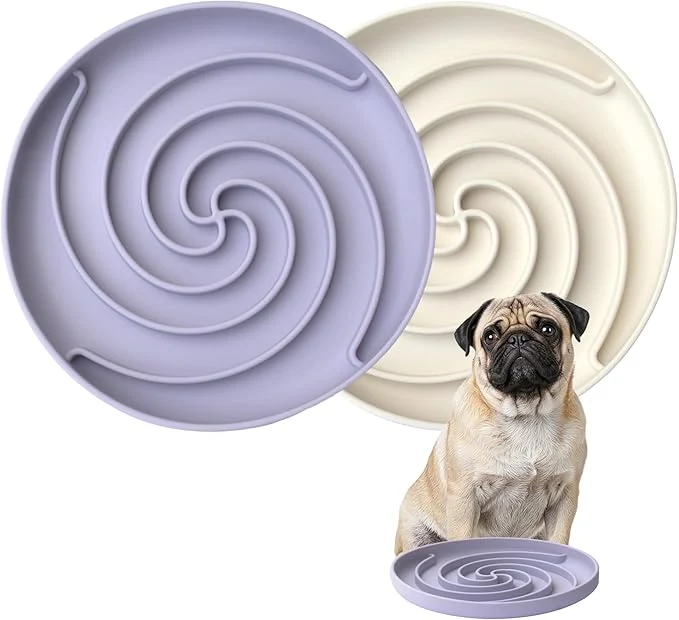 User-Friendly Slow Feeder Dog Bowls Dishwasher Microwave Safe Silicone Puppy Puzzle Bowl with Non-Slip Design for Eating White and Purple About ThisOverview Sophisticated