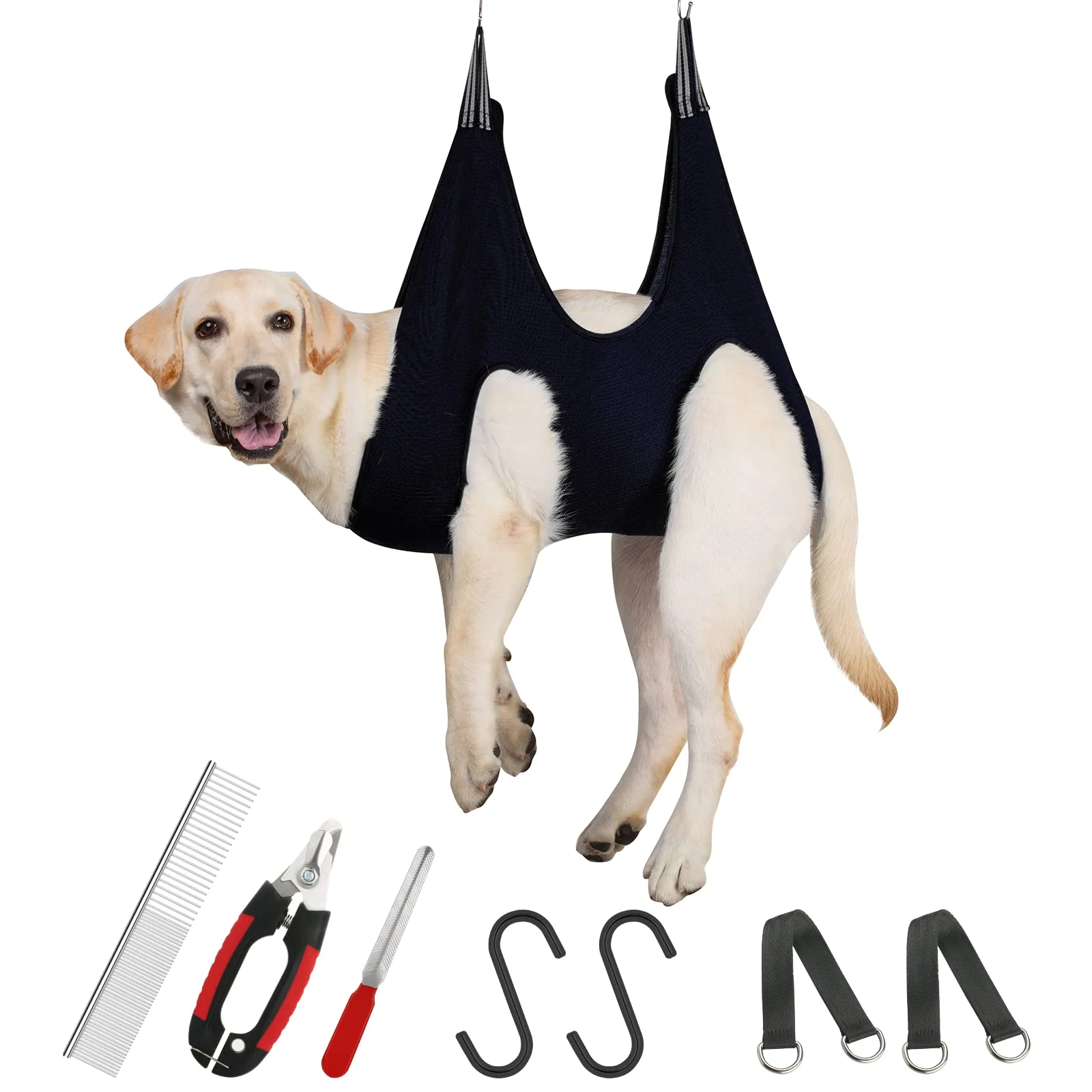 Casual Guzekier Dog Grooming Hammock – At-Home Nail Trim Grooming Sling for Large Dogs Green