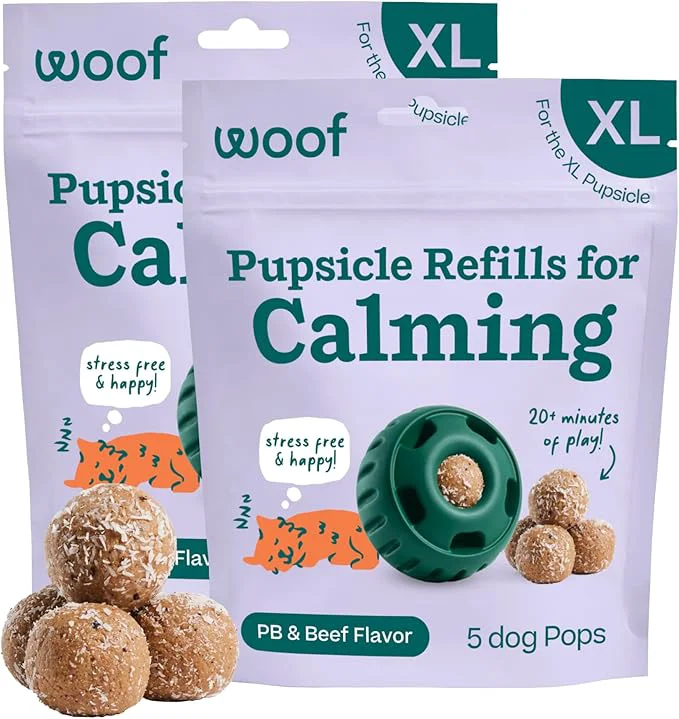 Versatile WOOF Pupsicle Refill Pops for Calming - Long-Lasting Refills for The Pupsicle Toy to Promote Calm - Calming Dog Treats - Magnesium for Dogs- XL Pops - 5 Count - 2 PackAbout ThisOverview Quality