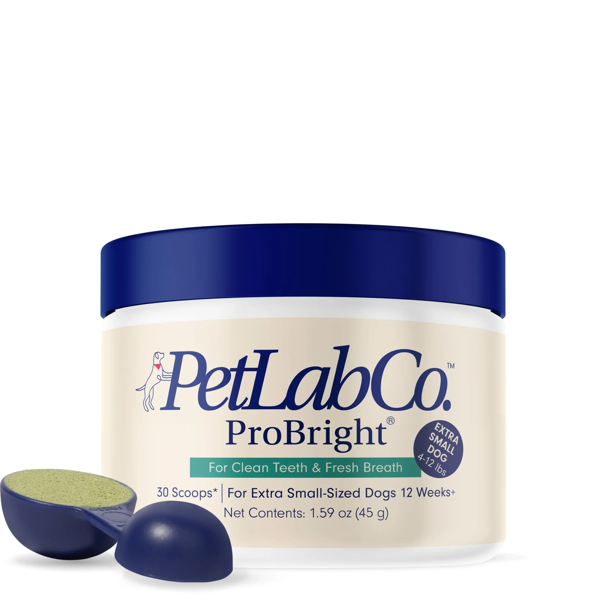 Advanced PetLab Co. ProBright Dental Powder for Extra Small Dogs Fresh Breath Tartar Help Original