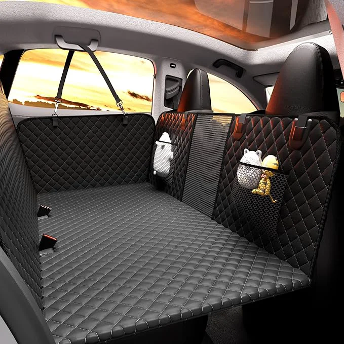 Trendy Back Seat Extender for Dogs - Large Space Waterproof Dog Car Seat Cover for Back Seat with Hard Bottom Holds 420lbs Upgraded Material Waterproof Pet Car Bed Dog Hammock for Car SUV TruckAbout ThisOverview Trusted