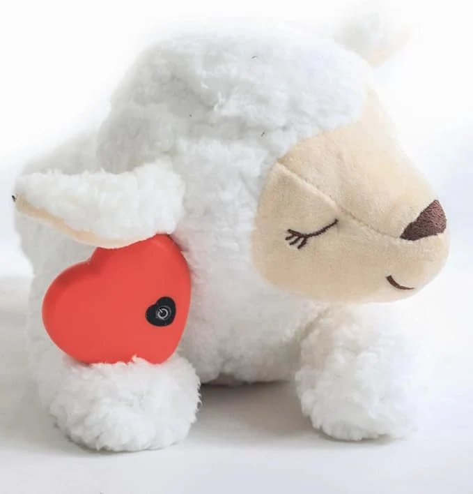 Trendy HonourHope Dog Heartbeat Toy for Anxiety Relief Soft Plush Pet Calming Aid - SheepAbout This Smart