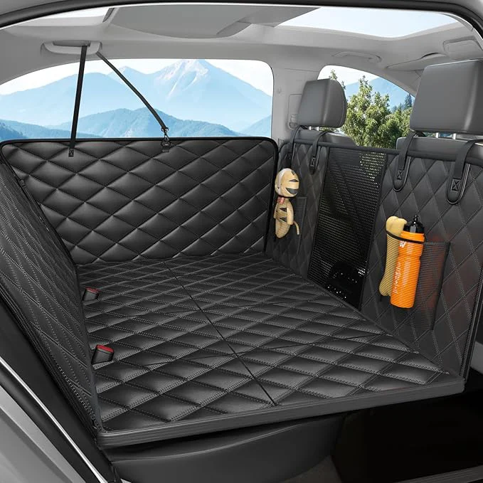 User-Friendly Dog Car Seat Cover for Back Seat Hard Bottom Back Seat Extender for Dogs - Supports 400lbs New Waterproof Scratch Resistant Anti Slip Portable Dog Hammock Suitable for Cars SU and Trucks（BLACK）About ThisOverview Outstanding